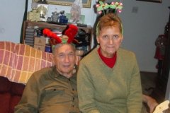 Don and Gay wearing Antlers